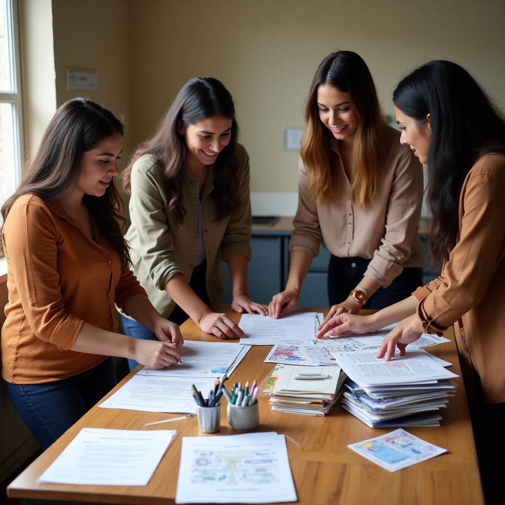 Glasrrisum facilitators preparing workshop materials